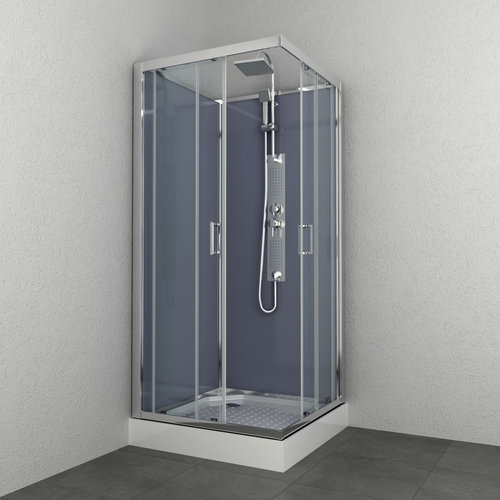 Douchecabine Allibert Everest 225x90x90 cm Vierkant Hoekinstap Schuifdeuren 4mm Helder Glas 