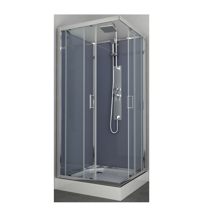 Douchecabine Allibert Everest 225x90x90 cm Vierkant Hoekinstap Schuifdeuren 4mm Helder Glas