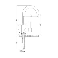 Wastafelmengkraan Brauer Black Edition Coldstart Opbouw Hoog Gebogen Ronde Hendel Mat Zwart