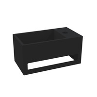 Fontein Best Design Mona-Black 33x18x16 cm incl. Handdoekhouder Rechts Solid Surface Mat Zwart