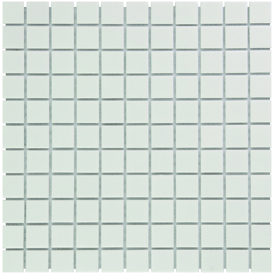 Mozaïektegel The Mosaic Factory Barcelona 23x23 mm Porselein Mat Wit (Prijs per 0,90 M2)