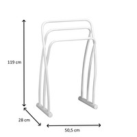 Handdoekhouder Allibert Hendaye met Drie Stangen Vrijstaand Wit