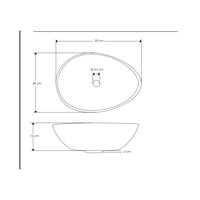 Waskom Opbouw Salenzi Beton 53x38x16 cm Ovaal Mat Grijs