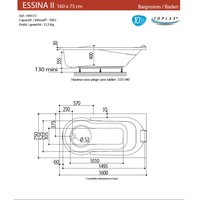 Ligbad Allibert Essina² 160x75x52-54,5