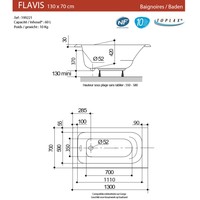 Ligbad Allibert Flavis Plaatsbesparend 130x70x55-58 cm