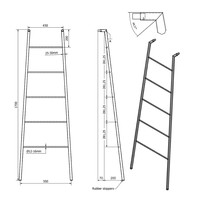 Handdoekrek Sapho Sega Staand 55x170x7 cm Wit