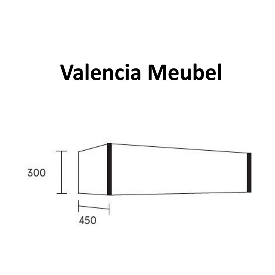 Badmeubel AQS Valencia Carrara Mat 150 cm Solid Surface Rechthoekige Wasbak (zes varianten)