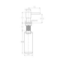 Inbouwzeepdispenser Sapho Kunststof Fles 350 ML Vierkant Chroom