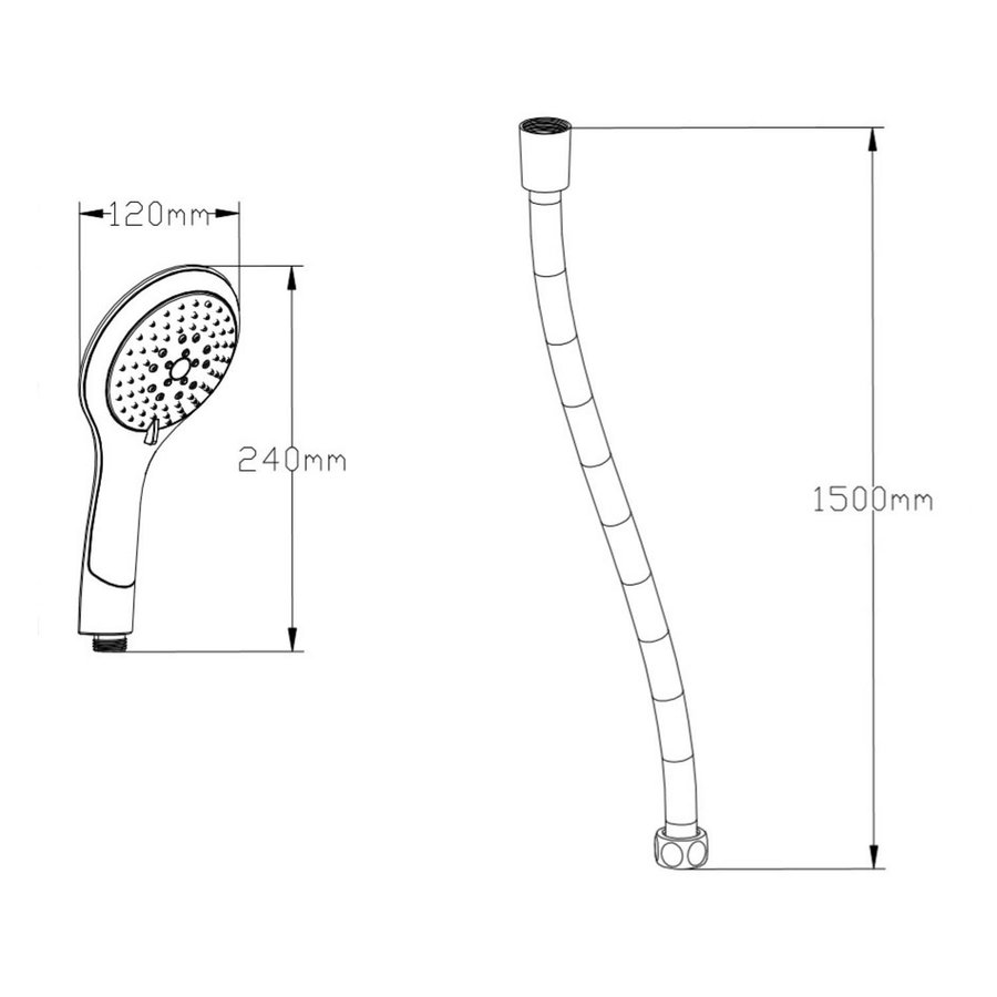 Handdoucheset Schutte Broadway 5 Functies Wit Chroom
