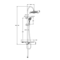 Regendouche Opbouwset Schutte Aquastar 3 Functies Rond met Planchet Chroom Antraciet