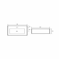 Wastafel Keramiek Feel 80X44X15 Cm