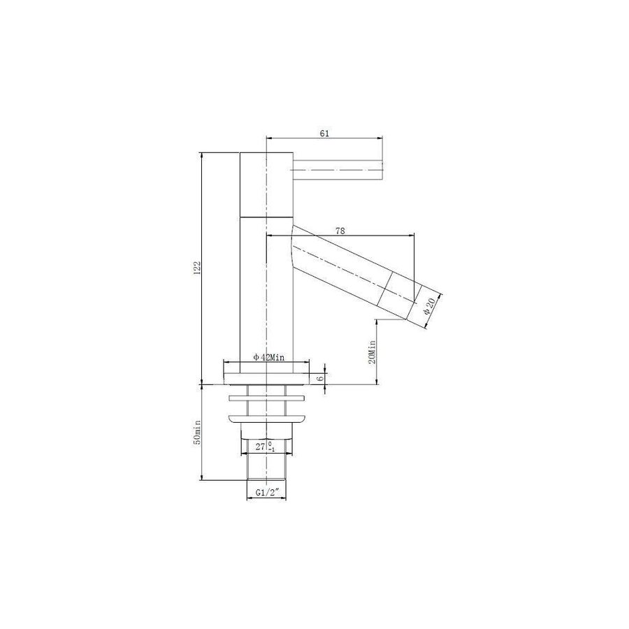 Fonteinkraan Apollo Chroom Keramisch Binnenwerk