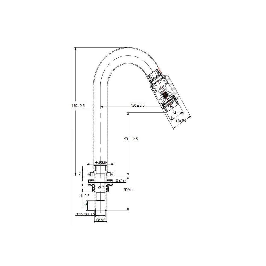 Toiletkraan Valencia De Luxe Rvs Keramisch Binnenwerk