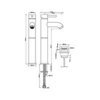 Wastafelmengkraan Abzu Hoog Rvs Look