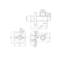 Luxe Messing Muur Doucheaansluiting Vierkant 1/2" Chroom