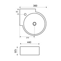 Keramische Hoekfontein Devi 44X27,5X1,2 Cm Wit