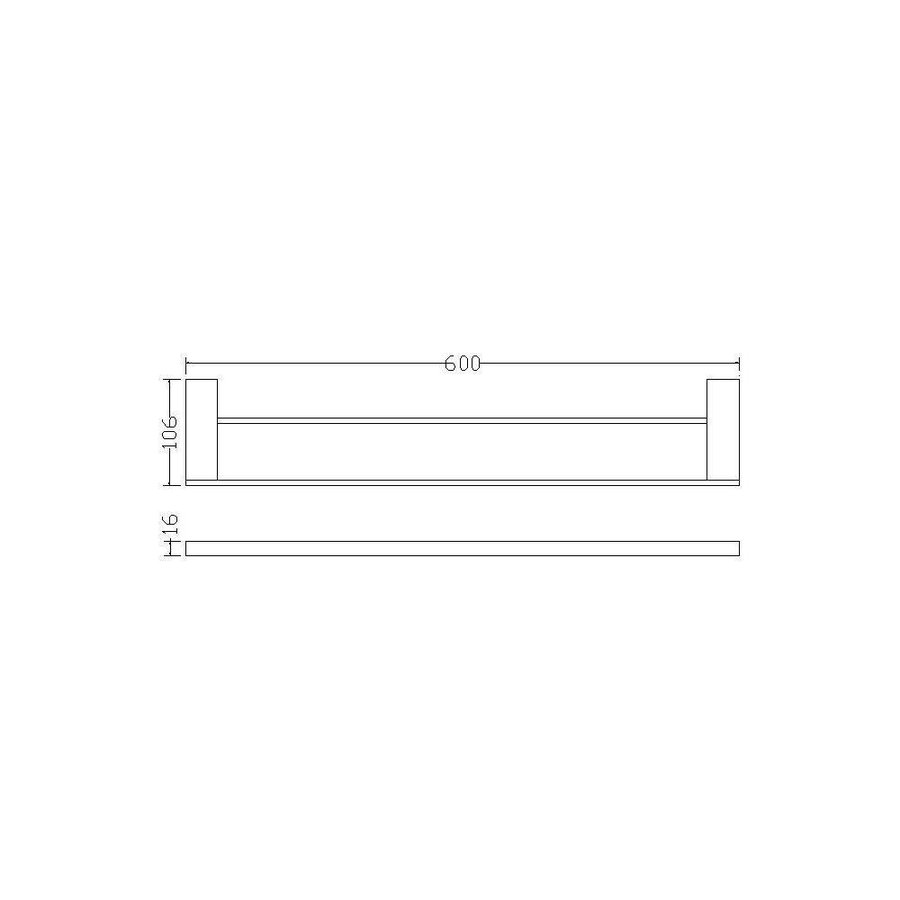 Eros Dubbele Handdoekrek 60 Cm Chroom