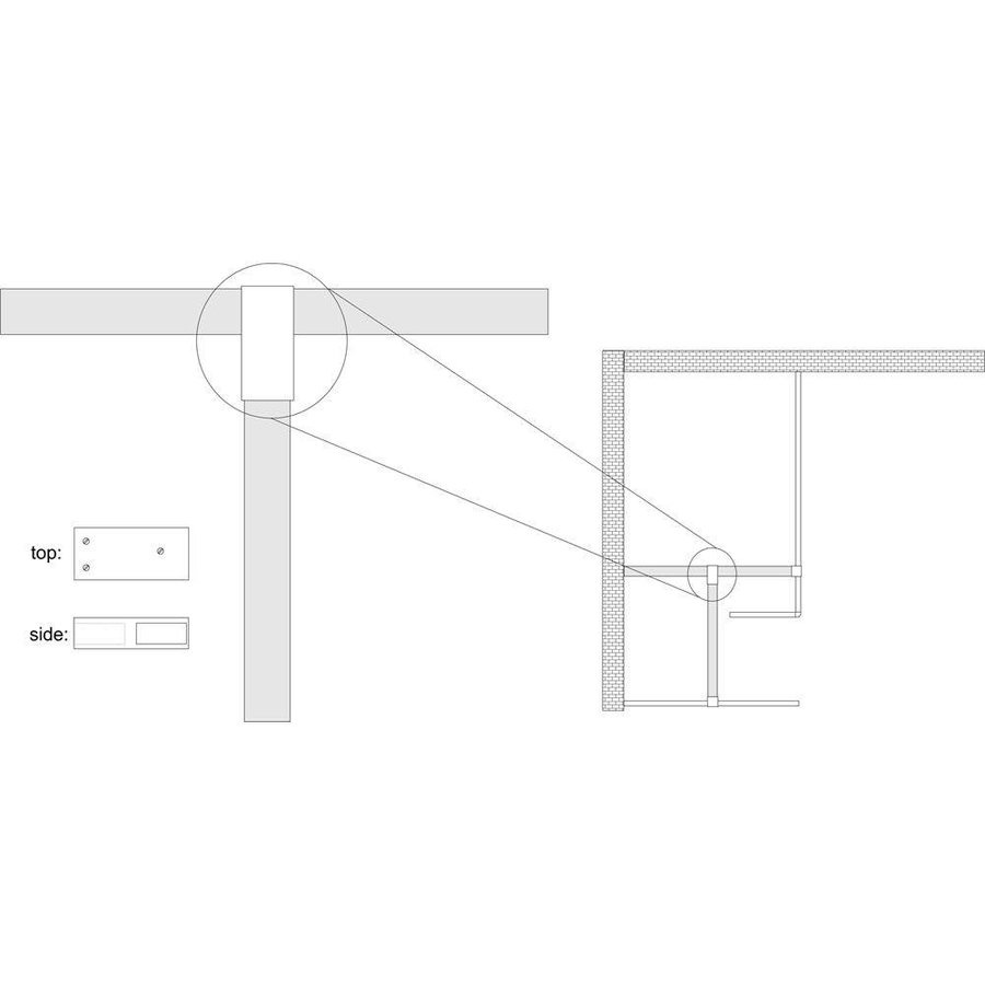 T-Koppeling Plafond En Wand Montage Chroom Tbv Stabilisatiestang