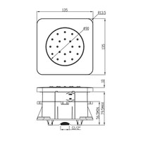 Inbouw Verstelbare Zijdouche Vierkant 135Mm Abs Chroom