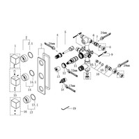 Ceres Square Inbouw 3-Wegs Douchethermostaat Vierkant Chroom