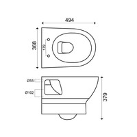 Eos Wandcloset Met Zitting Diepspoel Wit