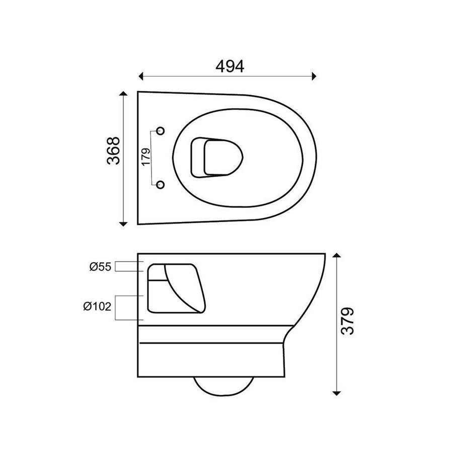 Eos Wandcloset Met Zitting Diepspoel Wit