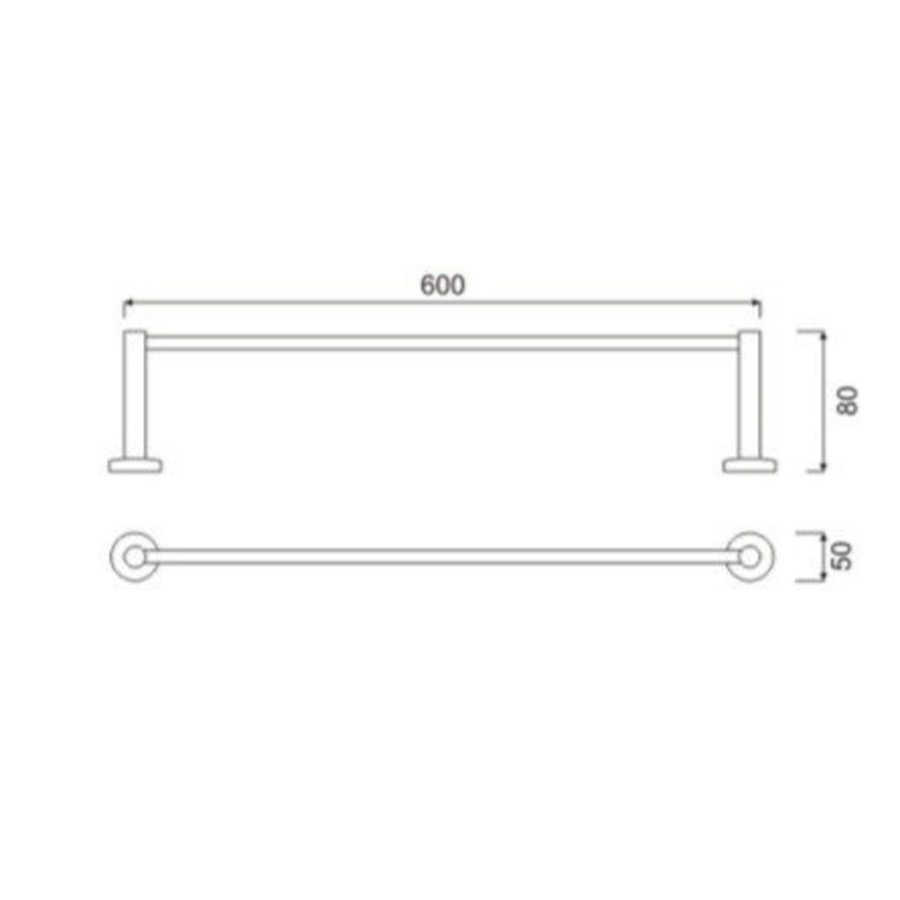 Ore Handdoekrek 60X8 Cm Volledig Rvs