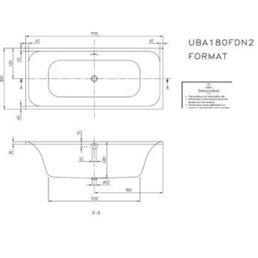 Ligbad O.Novo 180X80X48 Cm Wit