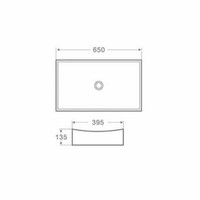 Opbouw wastafel Dicta 65x39,5x13,5 cm