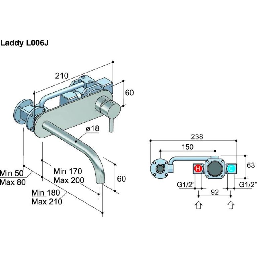 Laddy Inbouw Wastafelmengkraan 006J