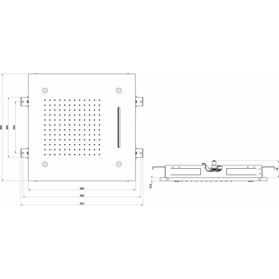 Mate Hoofddouche Vierkant Met Waterval En Nevel 50 Cm M145