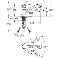 Eurodisc Keukenkraan Met Draaibare Uitloop En Uittrekbare Handdouche Chroom