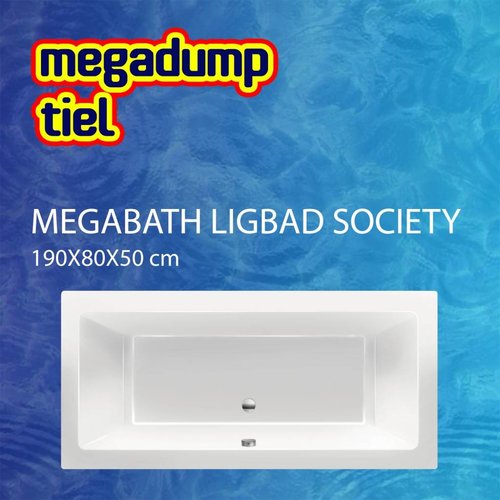 Ligbad Xenz Society 190x80x50 cm Inbouw Acryl Wit 