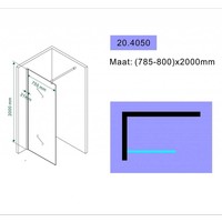 Outlet Inloopdouche 80 X 200Cm 8Mm Nano Antikalk Behandeling