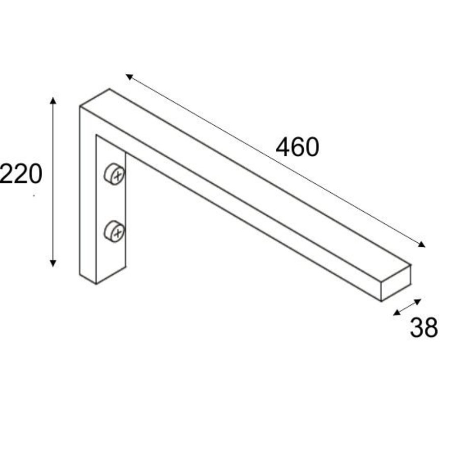 Chroom L- Supportbeugel 46X22