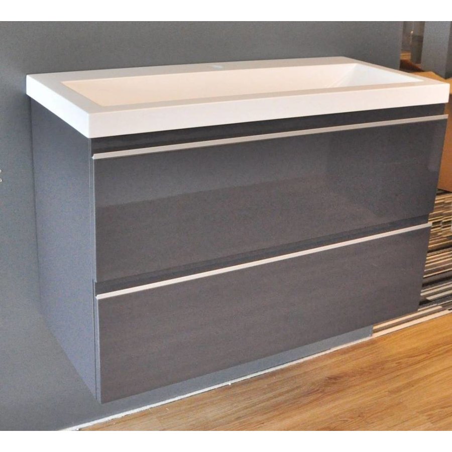 Onderkast 80X36Cm Zonder Wastafel Hoogglans Grijs