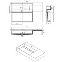 Wastafel Q90 Just Solid 90X48X13Cm