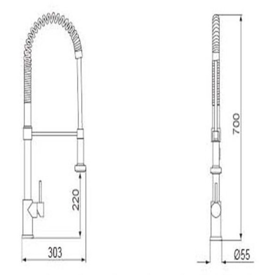 Keukenkraan Xxl-Flex Rvs