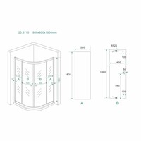 Douchecabine Aktie Kwartrond 80X80X190 Cm 5Mm Helder Glas