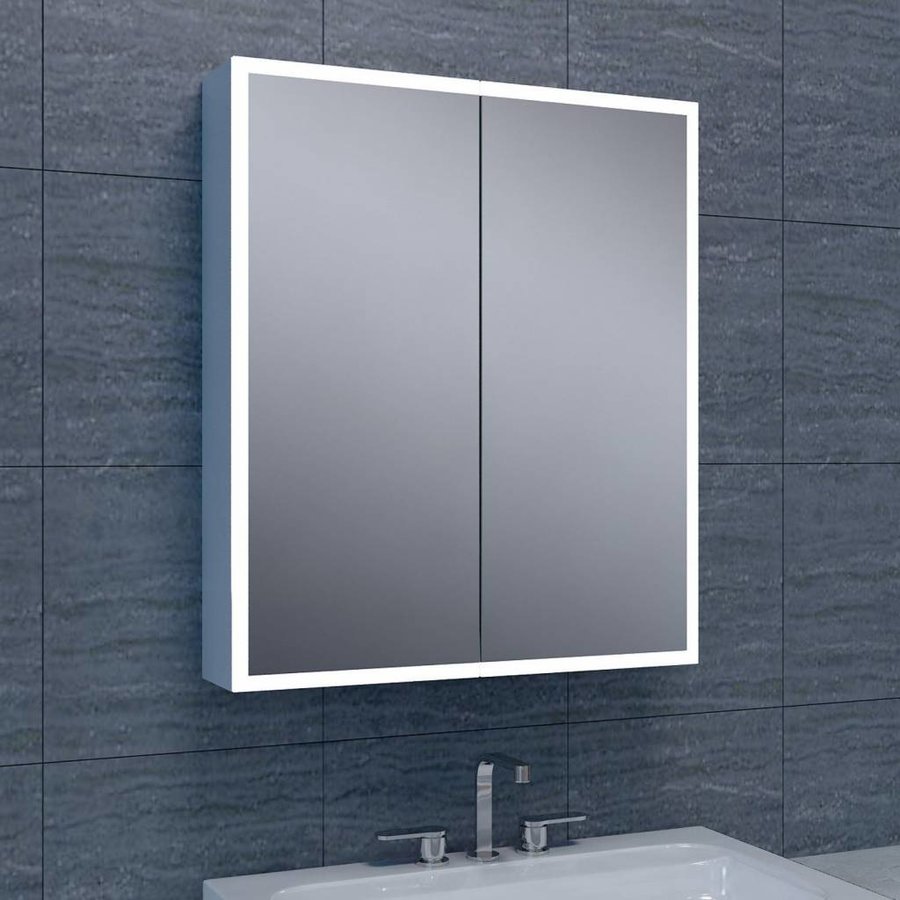 Spiegelkast Quatro Met Rand Verlichting 60X70X13 Aluminium