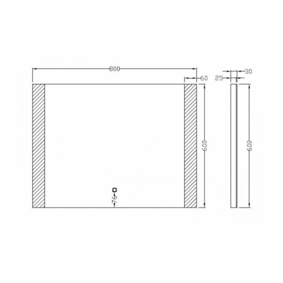 Spiegel Sunny Dimbare Led 60X80 Cm