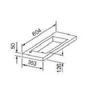 Wastafel Slim 60Cm Ondiep 35Cm Excl. Kraangat Glans Wit