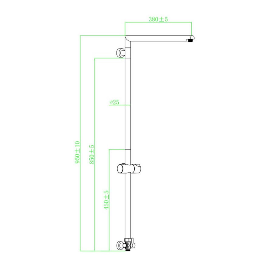 Glijstang Schutte Marseille 95cm Chroom
