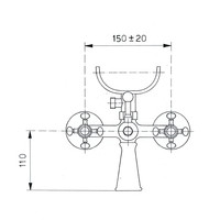 Badmengkraan Sapho Antea met Handdouche 2-knop 11 cm Goud