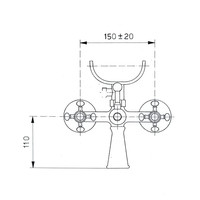 Badmengkraan Sapho Antea met Handdouche 2-knop 11 cm RVS