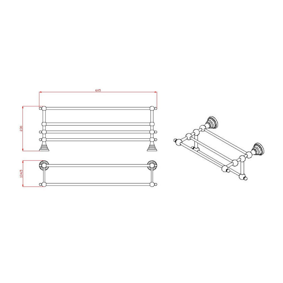 Handdoekhouder Sapho Diamond Hangend met Opbergruimte 60.5 cm Chroom