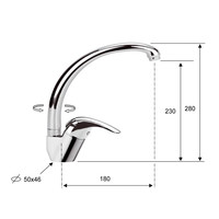 Keukenmengkraan Sapho Saly 1-hendel 28 cm Beweegbare Uitloop Brons