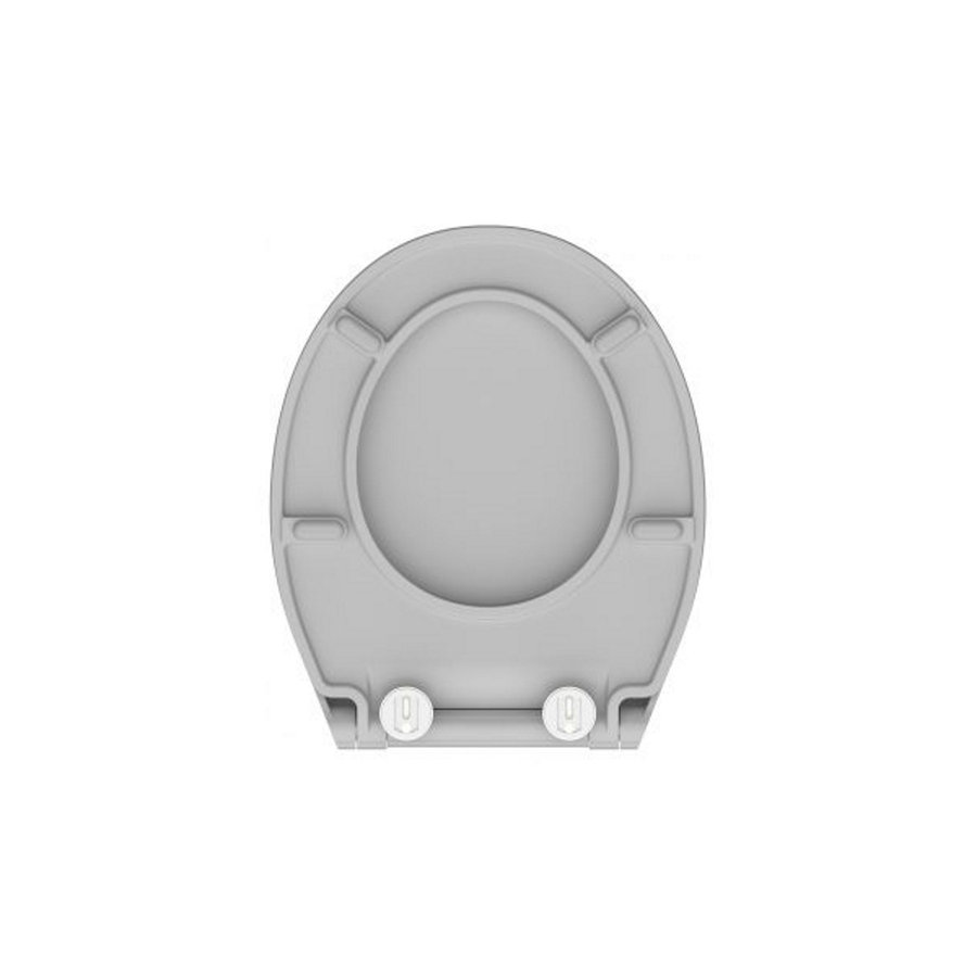 Toiletzitting Schutte Slim Grey Duroplast Ultra Dun Met Soft Close en Quick Release Gelakt Grijs