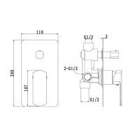 Douchekraan Inbouw Sapho Mixona Mengkraan Afbouwdeel 2-weg Chroom (incl. inbouwdeel)