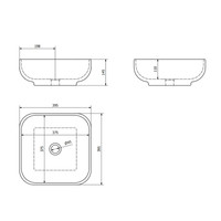 Waskom Opbouw Sapho Prata Vierkant 39.5x14.5 cm Keramiek Wit